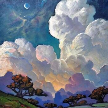Peinture intitulée "nuage" par Nathalie Venant, Œuvre d'art originale, Pastel Monté sur Verre