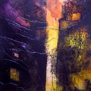 Painting titled "Edification d'une r…" by Nathalie Villate-Lafontaine, Original Artwork, Ink