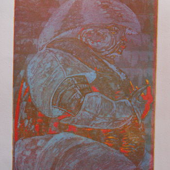 Printmaking titled "le génie des ombres…" by Nathalie Watrin, Original Artwork