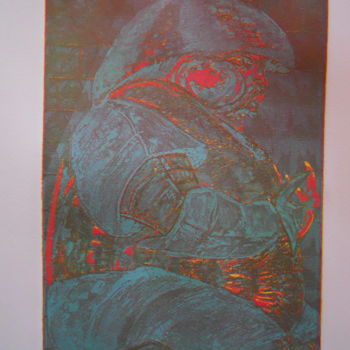 Printmaking titled "le génie des ombres…" by Nathalie Watrin, Original Artwork