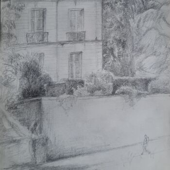 Rysunek zatytułowany „La belle maison de…” autorstwa Nathalie Gautier, Oryginalna praca, Ołówek