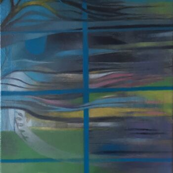 Pintura titulada "A travers la fenêtre" por Nathalie Gautier, Obra de arte original, Oleo Montado en Bastidor de camilla de…