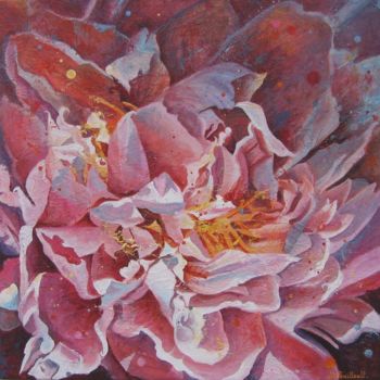 Painting titled "Pivoine II" by Nathalie Pouillault Boyaval, Original Artwork, Other