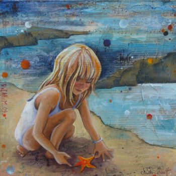 Peinture intitulée "étoile de mer II" par Nathalie Pouillault Boyaval, Œuvre d'art originale, Acrylique