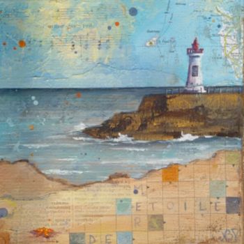 Pintura titulada "etoile de mer" por Nathalie Pouillault Boyaval, Obra de arte original, Acrílico