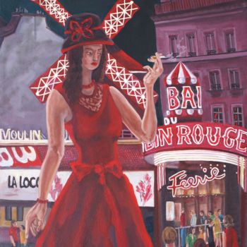 "Entracte au Moulin…" başlıklı Tablo Nathalitay tarafından, Orijinal sanat, Petrol