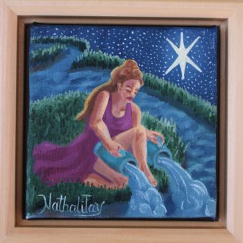 Painting titled "L'Étoile" by Nathalitay, Original Artwork, Oil