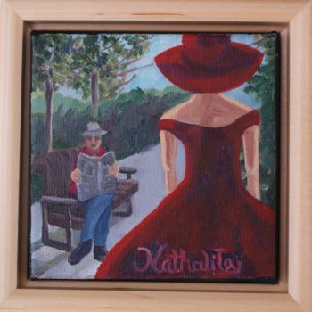 Painting titled "Rencontre" by Nathalitay, Original Artwork, Oil