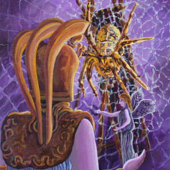 Painting titled "La légende d'arachn…" by Nathalitay, Original Artwork, Other