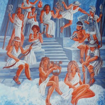 Peinture intitulée "Le panthéon" par Nathalitay, Œuvre d'art originale, Autre