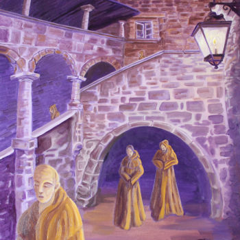 Painting titled "Monastère imaginaire" by Nathalitay, Original Artwork