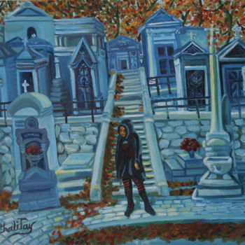 Painting titled "Promenade-au-Père-L…" by Nathalitay, Original Artwork