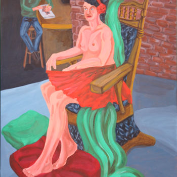 Schilderij getiteld "Atelier de modèle v…" door Nathalitay, Origineel Kunstwerk