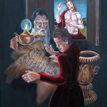 Painting titled "La Peau de chagrin" by Nathalitay, Original Artwork, Oil