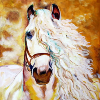 Schilderij getiteld "horse 001" door Nataliia Gorbachenko, Origineel Kunstwerk, Olie