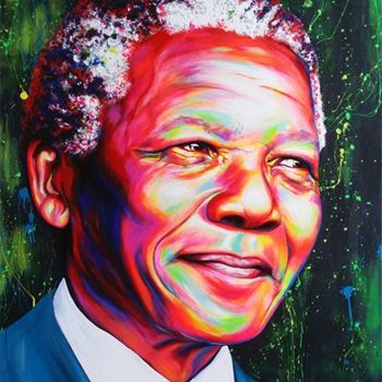 Peinture intitulée "Nelson Mandela" par Nathaly Vera, Œuvre d'art originale, Acrylique