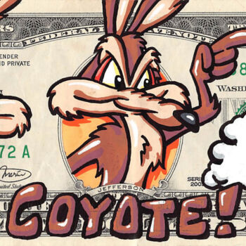 Ζωγραφική με τίτλο "Coyote!" από Nathan Wegner, Αυθεντικά έργα τέχνης, Ακρυλικό