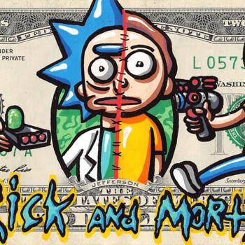 Painting titled "Rick and Morty Split" by Nathan Wegner, Original Artwork, Acrylic