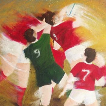 Painting titled "Rugby" by Nathalie Eboto Olivier, Original Artwork