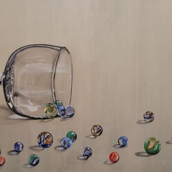 Pintura titulada "Glass" por Natia Kanelis, Obra de arte original, Oleo