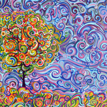 Painting titled "Tree" by Natitota, Original Artwork