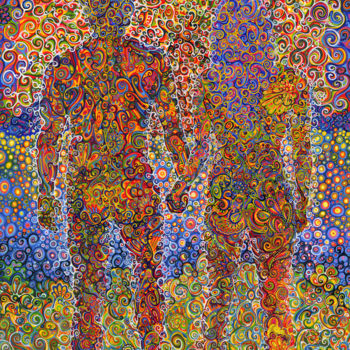 Peinture intitulée "Together" par Natitota, Œuvre d'art originale, Aquarelle