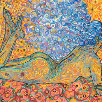 Pintura intitulada "Dreamer" por Natitota, Obras de arte originais, Aquarela