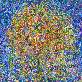 Pintura intitulada "Tree" por Natitota, Obras de arte originais