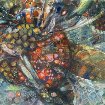 Картина под названием "Rotten fruit and bu…" - Nato Gomes, Подлинное произведение искусства, Акрил