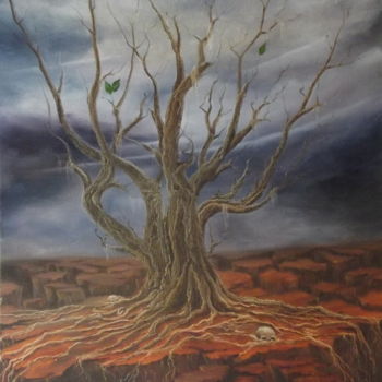 Peinture intitulée "Baum der Erkenntnis" par Nataly Schirokov, Œuvre d'art originale, Huile
