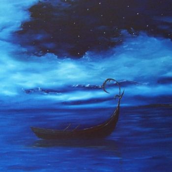 Malerei mit dem Titel ""In der Nacht"" von Nataly Schirokov, Original-Kunstwerk, Öl