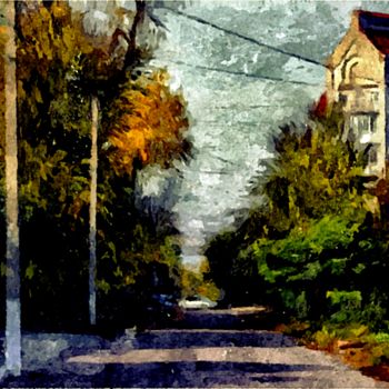 Digital Arts titled "City street" by Oksa Ok, Original Artwork, Digital Painting