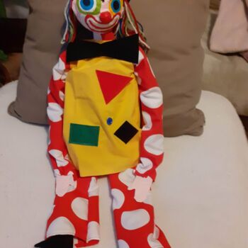 "Pipo le clown" başlıklı Heykel Nathalie Vanlaer tarafından, Orijinal sanat, Alçı