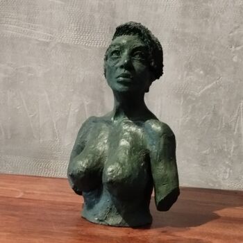 Скульптура под названием "Nella modèle vivant" - Naty'Milau-Hg, Подлинное произведение искусства, Терракота