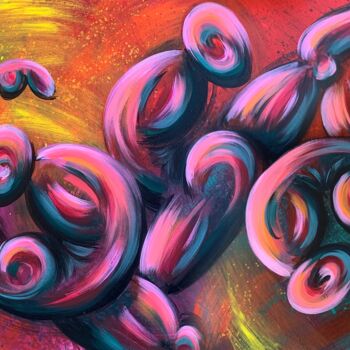 Peinture intitulée "Swing On the Spiral…" par Nausica Art, Œuvre d'art originale, Acrylique
