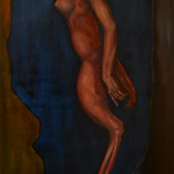 Schilderij getiteld "Female Harpy" door Franco Navarro, Origineel Kunstwerk, Olie