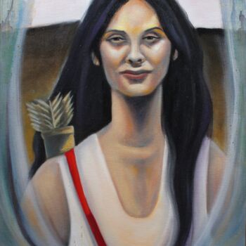 Pittura intitolato "Diana (Artemis)" da Franco Navarro, Opera d'arte originale, Olio