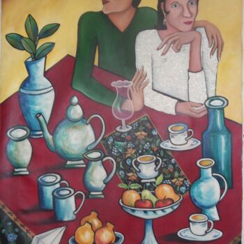 Painting titled "Partners For Life A…" by Nayanaa Kanodia, Original Artwork, Oil