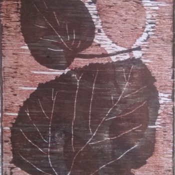 Printmaking titled "Leaves" by Nayeli, Original Artwork, Engraving