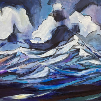Malerei mit dem Titel "Mountains connect t…" von Nazar Tuvakov, Original-Kunstwerk, Acryl