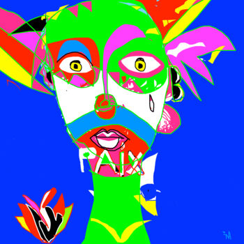 Digital Arts titled "LE CLOWN" by Nazareth Agopian, Original Artwork, Digital Painting