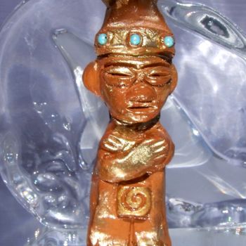 Sculpture titled "Statuette Sculpture…" by Nazca Spirit Bijoux, Original Artwork, Clay