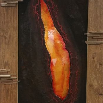 Painting titled "BLOODWOOD" by Nb Créations, Original Artwork, Acrylic Mounted on Wood Stretcher frame