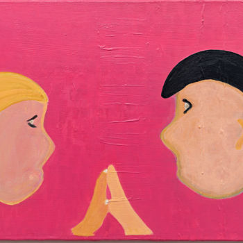 Malerei mit dem Titel "Let’s connect" von Natalia Dinsel-Bondarenko, Original-Kunstwerk, Acryl