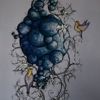 Drawing titled "hummingbird" by Nino Beqauri, Original Artwork, Ballpoint pen