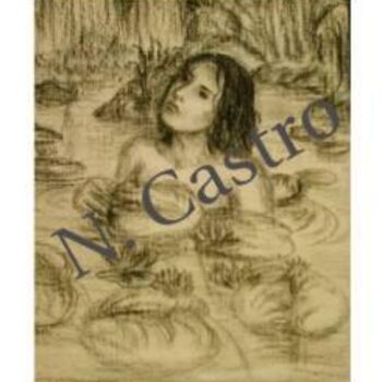 Painting titled "Cascada" by Nieves Castro-Rodriguez, Original Artwork