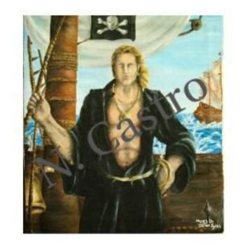 Painting titled "Capitán Hawke" by Nieves Castro-Rodriguez, Original Artwork