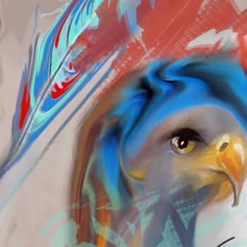 Digital Arts titled "Aigle" by Natoo, Original Artwork, Digital Painting