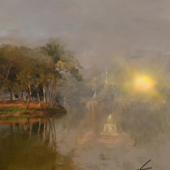 Digital Arts titled "Birmanie" by Natoo, Original Artwork, Digital Painting