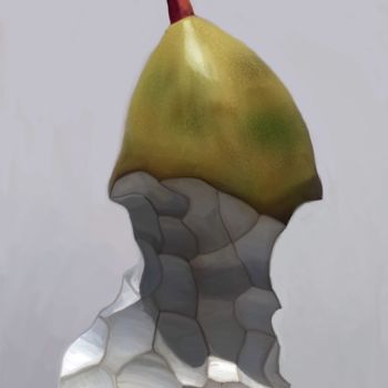 Digital Arts titled "Poire croquée inspi…" by Natoo, Original Artwork, Digital Painting